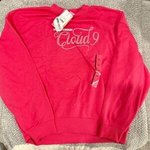 Megan Moroney Cloud 9 Pink Pullover Sweatshirt Medium Fleece Graphic Print